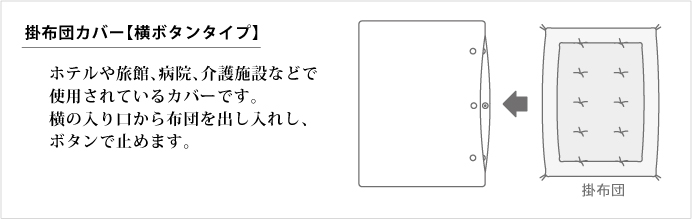 掛布団カバー　横ボタンタイプ