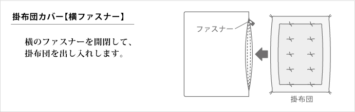 掛布団カバー　横ファスナー