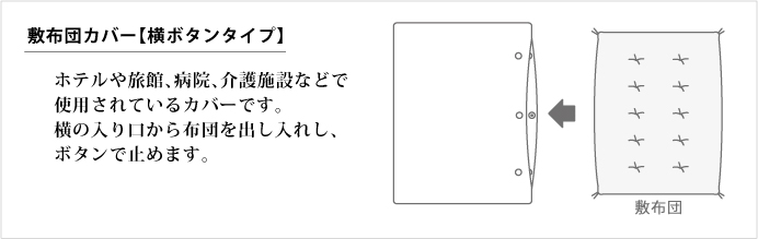 敷布団カバー　横ボタンタイプ