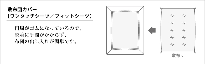 敷布団カバー　ワンタッチシーツ　フィットシーツ