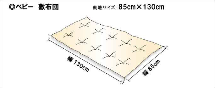 打ち直し　お昼寝布団　出来上がりサイズ